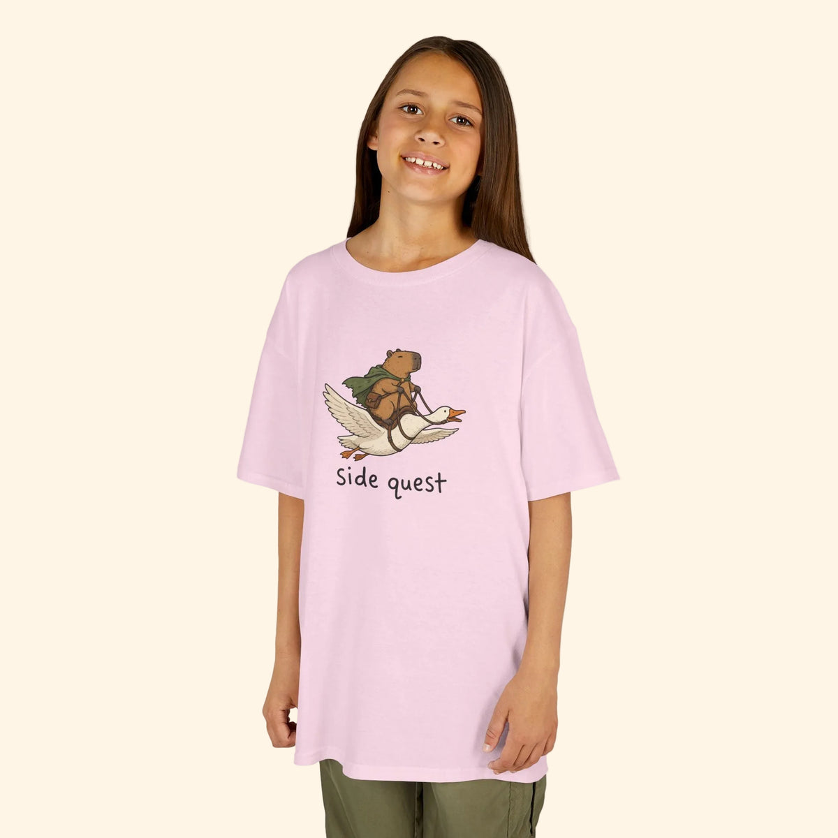capybara side quest kids tee