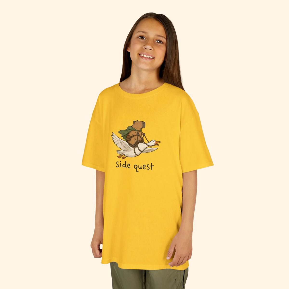 capybara side quest kids tee