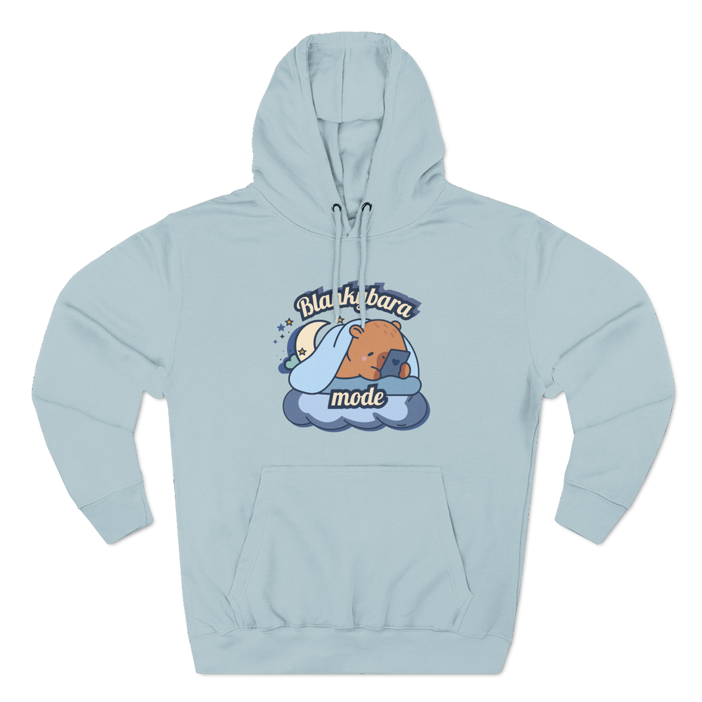 blankybara hoodie in misty blue – capybara hoodie by Capybaria