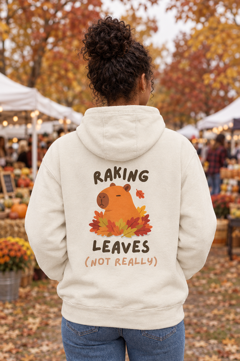 raking leaves hoodie